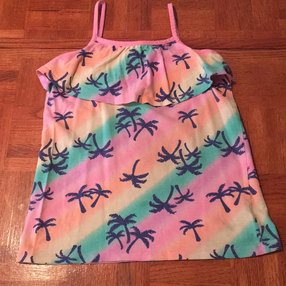 Fluorescent Dyed Palm Tree Tank Top